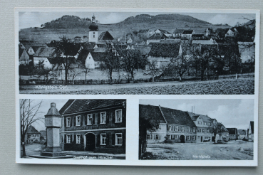 AK Königstein / 1930-1950 / Mehrbildkarte / Gasthof zum Hirschen / Marktplatz / Strassenansicht